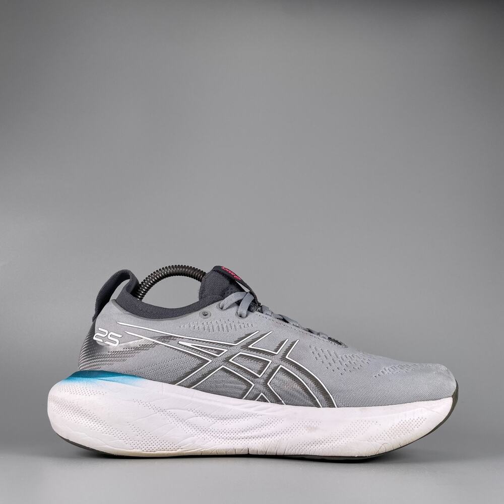 Asics nimbus 25 Gray Athletic Shoe with Blue and Pink Gradient Midsole - Picture 5 of 9